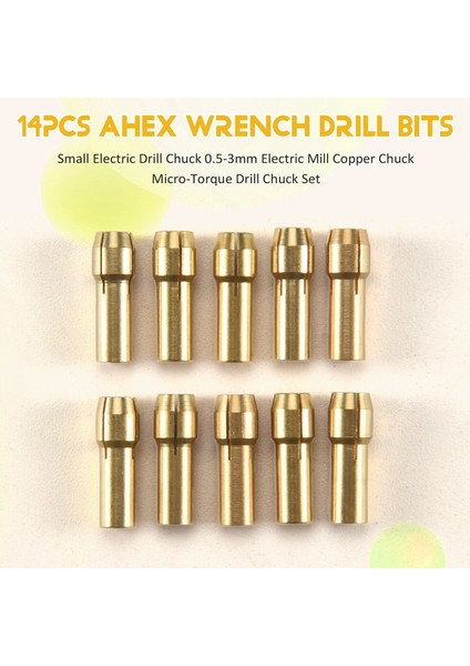 14 Küçük Elektrikli Matkap Aynıgar 0 5-3mm Elektrik Fabrikası Bakır Chuck Micro-Torque Matkap Karabası Seti (Altıgen Anahtar) (Yurt Dışından) fırsatları