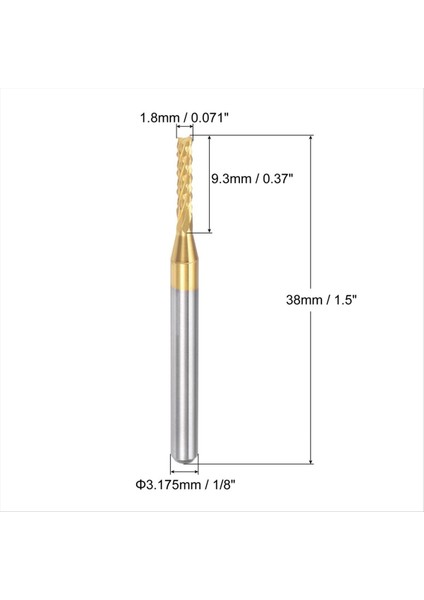 10 Adet Titanyum Ceket Karbür Uç Fabrikası Gravür Freze Kesici Cnc Yönlendirici Bitleri Pcb Makinesi Için 1/8 Inç Sap 1 8mm (Yurt Dışından) fırsatları