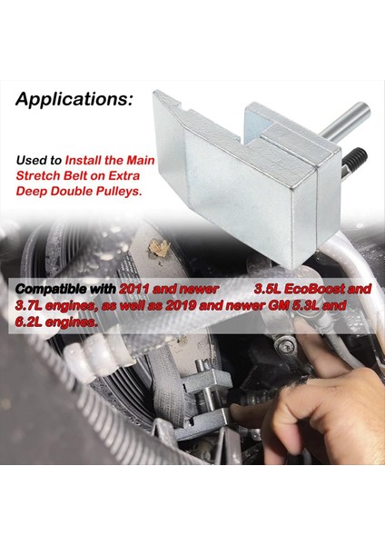 59350 Ford 3 5l Ecoboost &amp 3 7l Motorlar 2011 ve 2019 Için Yeni ve Daha Yeni Gm 5 3l ve 6 2l Motor Için Streç Kemer Montajcısı (Yurt Dışından) modelleri