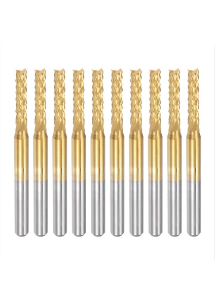 10 Adet Titanyum Ceket Karbür Uç Fabrikası Gravür Freze Kesici Cnc Yönlendirici Bitleri Pcb Makinesi Için 1/8 Inç Sap 2 5mm (Yurt Dışından)