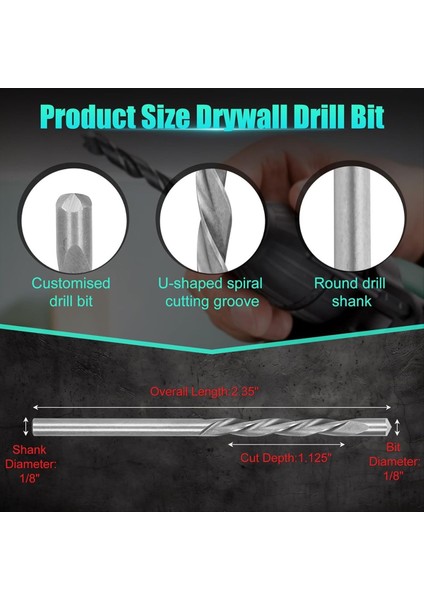 Ahşap ve Plastik Alçıpan Pilot Nokta Kesme Matkap Bitleri Için 50 Adet Alçıpan Matkap Bitleri 1/8 Inç Spiral Testereler Için (Yurt Dışından) modelleri