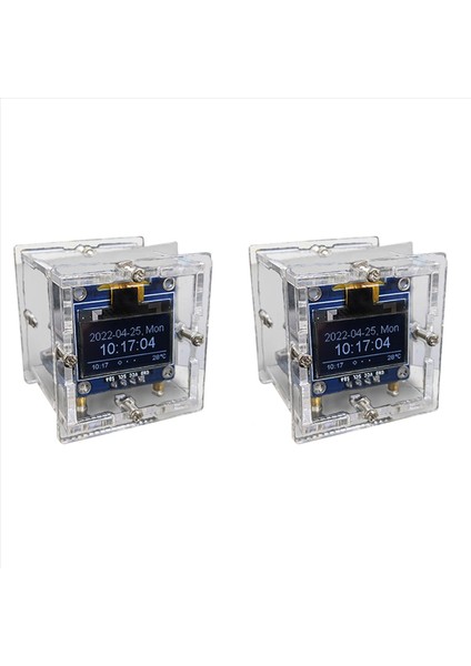 2x ESP8266 Dıy Kit Mini Saat OLED Ekran Kabuk Dıy Lehimle Bağlantı (Yurt Dışından)