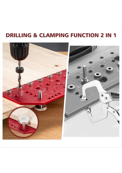 Raf Pimi Jig ve Menteşe Jig 2 1 Bağımsız Sıkıştırma 32MM Raf Pimi Jig Alüminyum Alaşımlı 1/4 Inç Matkap Bit (Yurt Dışından) fiyatları