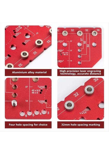 Raf Pimi Jig ve Menteşe Jig 2 1 Bağımsız Sıkıştırma 32MM Raf Pimi Jig Alüminyum Alaşımlı 1/4 Inç Matkap Bit (Yurt Dışından) indirimleri