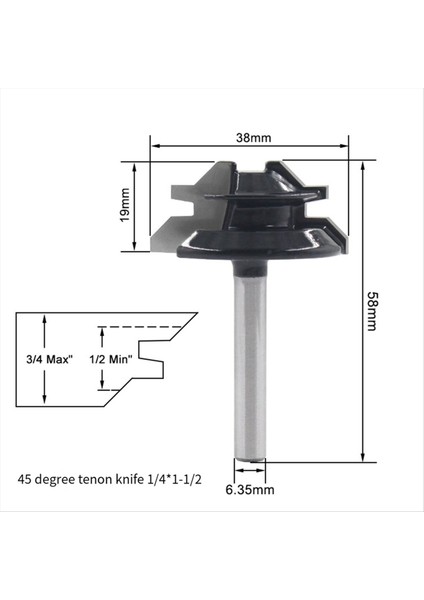 7pcs Ahşap Freze Kesici 45 Derek Tenon Kesici Jigsaw 3-Dot Tip Tip Gravür Makinesi Ahşap Kesici (Yurt Dışından) modelleri