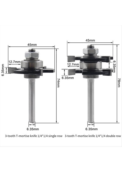 7pcs Ahşap Freze Kesici 45 Derek Tenon Kesici Jigsaw 3-Dot Tip Tip Gravür Makinesi Ahşap Kesici (Yurt Dışından) fırsatları