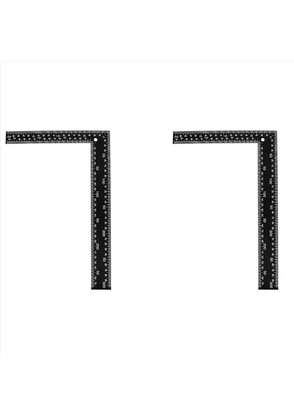 2x Öğretmen 0-30CM 0-20CM Ölçüm Aralığı L Şekilli Tasarım Kare Cetvel Siyah (Yurt Dışından)