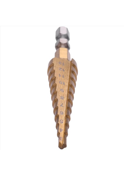5pcs 1/4 Inç Hex Shank Hss Yüksek Hızlı Çelik Titanyum Kaplamalı Adım Matkap Bit 3-13MM (Yurt Dışından) indirimleri