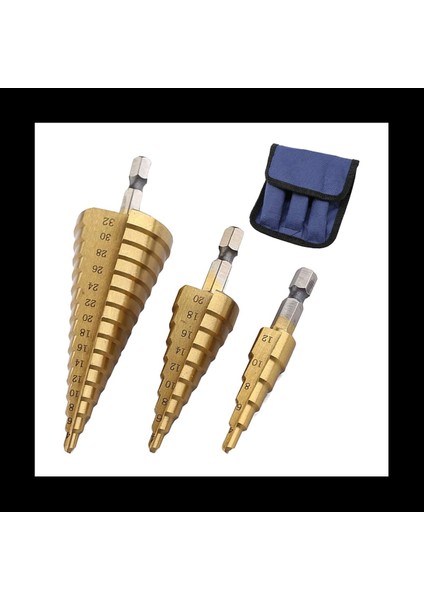 2x Hss Adım Matkap Bit Seti 3 4-12MM 4-20MM 4-32MM Koni Titanyum Ahşap Delik Kesici Hex Shank Drive Hızlı Değişim Aracı (Yurt Dışından)