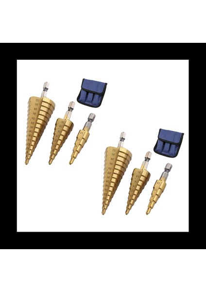 2x Hss Adım Matkap Bit Seti 3 4-12MM 4-20MM 4-32MM Koni Titanyum Ahşap Delik Kesici Hex Shank Drive Hızlı Değişim Aracı (Yurt Dışından) modelleri