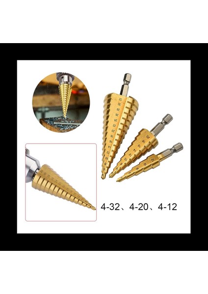 2x Hss Adım Matkap Bit Seti 3 4-12MM 4-20MM 4-32MM Koni Titanyum Ahşap Delik Kesici Hex Shank Drive Hızlı Değişim Aracı (Yurt Dışından) indirimleri