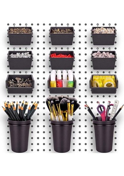 Pegboard Kutuları Kancalar ve Döngüler ile Peg Tahta Bardakları 12 Paket Çiftlik Organizatör Aksesuar Araçlar Depolama Düzenleme Sistem Kiti (Yurt Dışından) indirimleri