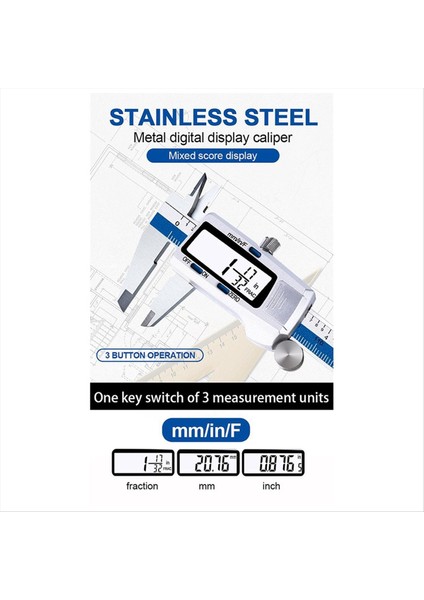 ET52 Paslanmaz Çelik Kaliper 150MM 6 Inç Ölçüm Aleti Ekran Vernier Caliper Mikrometre (Yurt Dışından) fırsatları