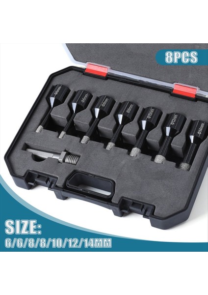 8pcs M14 Kiremit Matkap Bit Seti Seti 6/6/8/8/10/12/14MM M14 Porselen Karo Mermer Cam Için Elmas Matkap Seti (Yurt Dışından) fiyatları