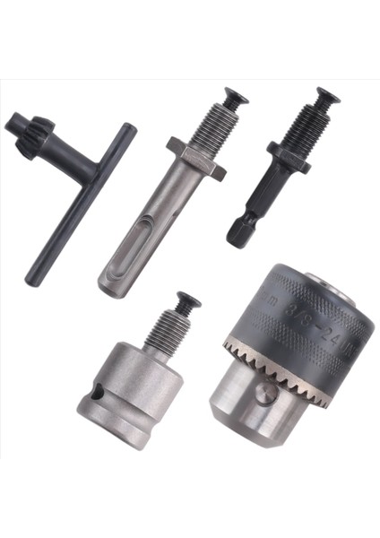 5pcs 1 5-10MM 3/8-24F Matkap Monking Set Matkap Adaptörü Değiştirilen Etki Anahtarı Eleetrik Matkap Matkap Takım Kitleri (Yurt Dışından)