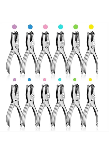 12 Paket 1 Delikli Yumruk 1/4 ve 1/8 Inç Tek Delikli Yumruk Metal 5 Sayfa Kapasite Tek Delikli Yumruk Seti Kağıt Yumruklar (Yurt Dışından)