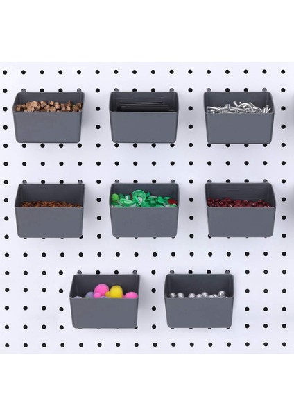 16PCS Pegboard Kutuları Kit Pegboard Parçaları Depolama Pegboard Aksesuarları Çalışma Tezgahı Kutuları - 8pcs Gri ve 8pcs Kırmızı (Yurt Dışından) indirimleri
