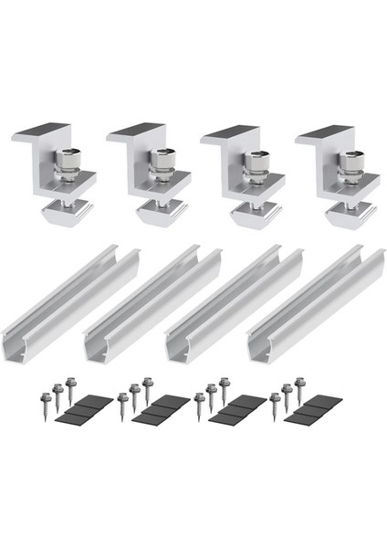 Güneş Paneli Montaj Braket Fotovoltaik Panel Raylı Güneş Paneli Montaj Modülü Trapezoidal Çatı Için Orta (Yurt Dışından)