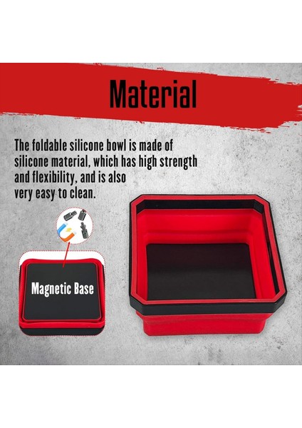 Katlama Manyetik Parça Araçları Tepsi Seti 4 Pack Foldable 4 5 Inç Kare Silikon Kaseler Çift Taraflı Manyetik Bazlı (Yurt Dışından) modelleri