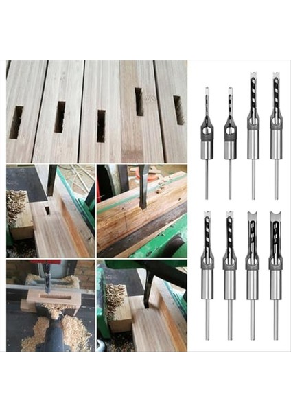 8pcs Ahşap Işleme Kare Delik Matkap Bitleri Ahşap Mortisas Keski Kare Delik Mortising Kesme Matkap Bit (Yurt Dışından) fırsatları