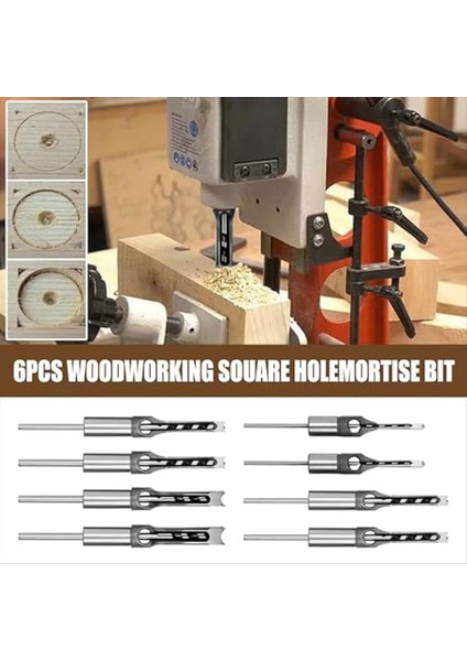 8pcs Ahşap Işleme Kare Delik Matkap Bitleri Ahşap Mortisas Keski Kare Delik Mortising Kesme Matkap Bit (Yurt Dışından) indirimleri