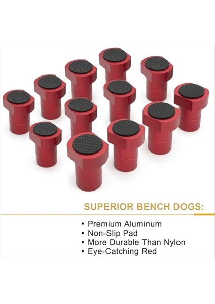 12PC 3/4inch Tezgah Köpekleri Kaymaz Tezgah Köpeği Kelepçe Alüminyum Çalışma Tezgahı Köpekler Masalar Için Durur Ağaç Işleme ve Dıy Projeleri (Yurt Dışından) modelleri