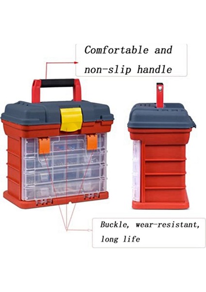 4 Katmanlı ve 72 Bölmeli Çıkarılabilir Araç Kutusu Vidaları Somunları ve Anahtarları Yerleştirebilir Kapasite Taburesi Taşıma Sapı (Yurt Dışından) fırsatları