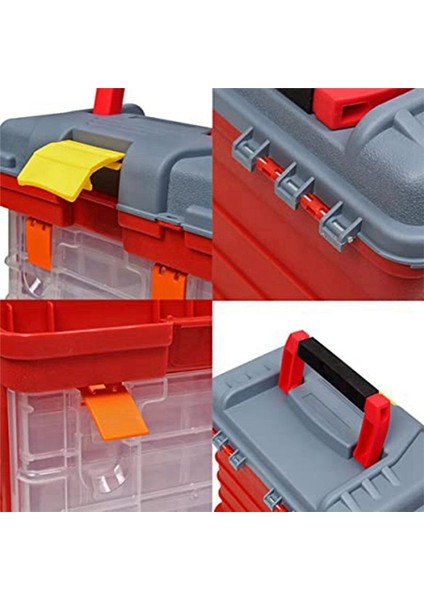 4 Katmanlı ve 72 Bölmeli Çıkarılabilir Araç Kutusu Vidaları Somunları ve Anahtarları Yerleştirebilir Kapasite Taburesi Taşıma Sapı (Yurt Dışından) indirimleri