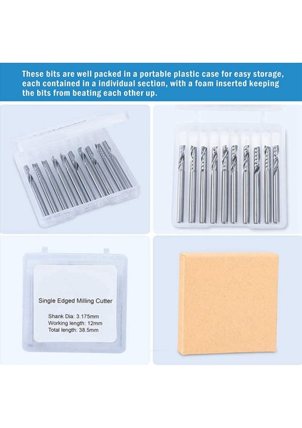 10PCS 3 175MM Shank Dia 10 Paket Cnc Yönlendirici Bitleri ile Çift Kenarlı Bit 1/8inch Şaft Spiral Uyuklama Yönlendirici Bit (Yurt Dışından) indirimleri