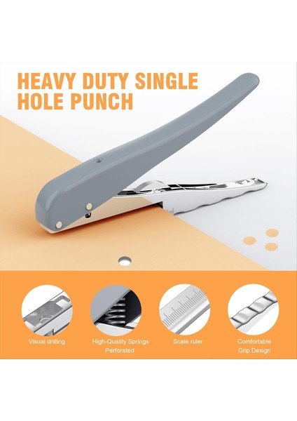 Ağır Hizmet Tipi Tek Delikli Yumruk Delik Delme 25 Sayfa Kapasite Kağıt Punch Için Kağıt Kimlik Pvc Kartlar Scrapbook 6mm (Yurt Dışından) modelleri