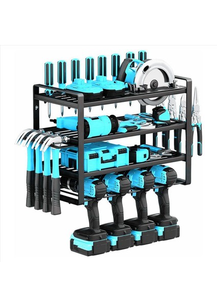 4 Katman Güç Alet Organizatör Duvar Montajı Garaj Organizasyonu Için Kablosuz Matkap Askı Depolama Rafı Atölye Pegboard (Yurt Dışından) modelleri
