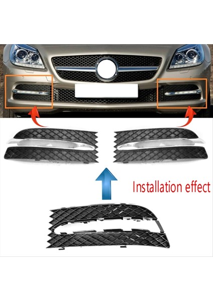 Araba Sağ Ön Tampon Sis Lambası Çerçeve Izgara Sürüş Işık Kapağı Izgara Mercedes-Benz Slk Sınıfı R172 W172 2012-2016 (Yurt Dışından) fiyatları
