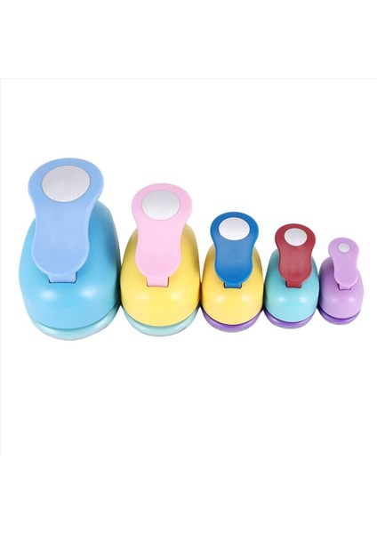 Circle Paper Punch 5 Adet Kağıt El Sanatları Için Daire Yumrukları 5 Farklı Boyutta Daire Deliği Yumruk Renkler (Yurt Dışından)