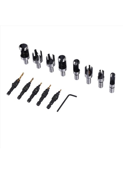 14 Pcs Ahşap Tapa Kesici Pahalı Fiş Kesici Matkap Bitler Beş Yüzlü Kontra Matkap 1/4 Inç Hex Sulma Alet Seti (Yurt Dışından) fırsatları