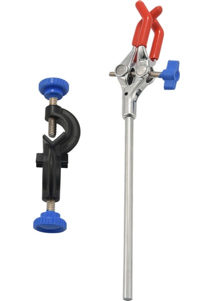 Laboratuvar Klemp 3 Çatal Parmak Tarzı Kauçuk Kaplı Kafa Siyah Laboratuvar Standı Klips (Yurt Dışından)