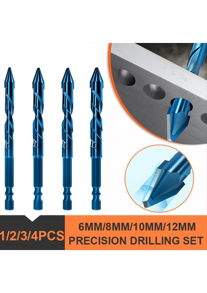 4pc Yüksek Sertlik Eksantrik Matkap Hassas Sondaj Seti 6-12MM Cam Karo Seramik Yumruklama Kaya Levha Üçgen Matkap Ucu (Yurt Dışından) modelleri