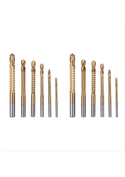12 Adet Titanyum Matkap Testere Bit Seti Hss Tırtıklı Bit Delik Delme 3-8mm Marangoz Hacksaw Track Bitler Kiti (Yurt Dışından)