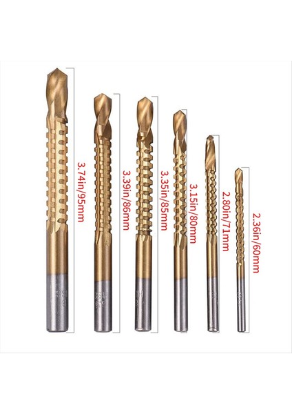 12 Adet Titanyum Matkap Testere Bit Seti Hss Tırtıklı Bit Delik Delme 3-8mm Marangoz Hacksaw Track Bitler Kiti (Yurt Dışından) fırsatları