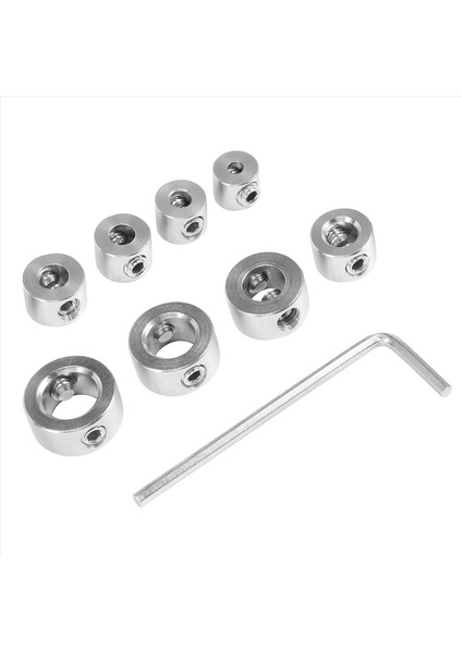 9pcs/set Ahşap Işleme Matkap Durdurucu Konumlandırma Durdurma Halkası Sondaj Derinlik Kontrolör Paslanmaz Çelik Üçlü Bağlantılar (Yurt Dışından)