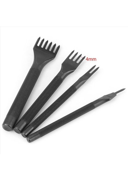 2x Dıy Elmas Döküm Dikiş Seti Deri Zanaat Kitleri Deri Zanaat Diş Delme Aracı 4mm 1/2/4/6 Prong (Yurt Dışından)