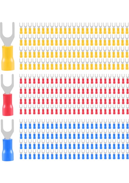 300 Pcs 22-16 16-14 12-10 Awg Yalıtılmış Çatal Spade U Tipi Tel Konektörü Elektrik Kıç Terminali (Yurt Dışından)