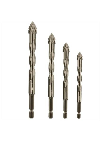 4pcs Dört Flüt Testere Dişi Eksantrik Matkap Ucu Yüksek Sertlik Eğreli Kafalı Eksantrik Matkap Bitleri 6MM+8MM+10MM+12MM (Yurt Dışından)