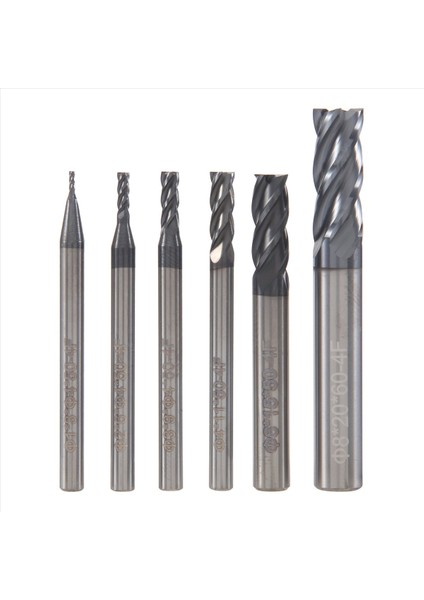 6pcs 4 Flüt Uç Fabrikaları Steels Square Cnc Karbür Freze Kesici Spiral Yönlendirici Bitleri Dia (1 2 3 4 6 8mm) (Yurt Dışından)