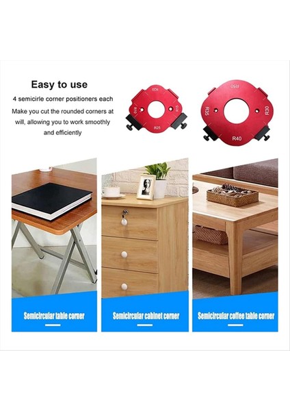 4-1 Arada Ark Açısı Konumlandırma Şablonu Yönlendirici Köşe Yarıçapı Şablonu Köşe Yarıçapı Jig Yönlendirici Şablonu Yeniden Kullanılabilir 30-50R (Yurt Dışından) modelleri