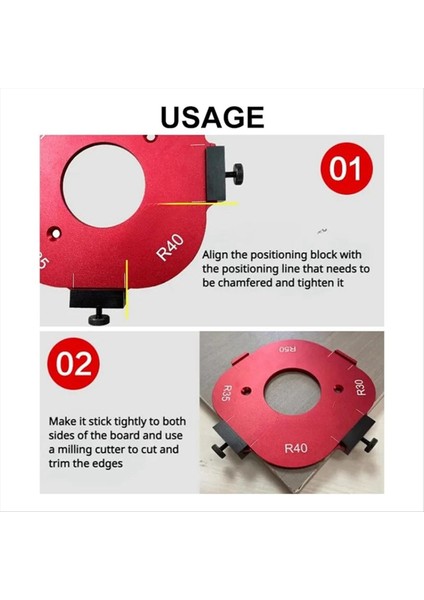 4-1 Arada Ark Açısı Konumlandırma Şablonu Yönlendirici Köşe Yarıçapı Şablonu Köşe Yarıçapı Jig Yönlendirici Şablonu Yeniden Kullanılabilir 30-50R (Yurt Dışından) fırsatları