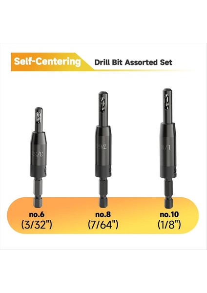 Kendini Merkezleme Matkap Bit Seti Hex Shank Matkapında 1/4 Için Ahşap ve Delik 3/32IN 7/64IN 1/8in Için Coltersınk Matkap Bitleri (Yurt Dışından) modelleri