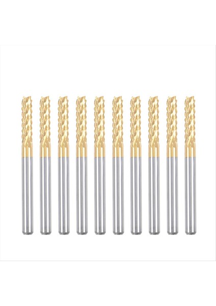 10 Adet Titanyum Ceket Karbür Uç Fabrikası Gravür Freze Kesici Cnc Yönlendirici Bitleri Pcb Makinesi Için 1/8 Inç Sapı 3mm (Yurt Dışından)