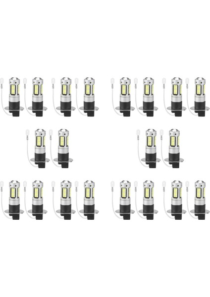 20PCS H3 Süper Parlak LED Sis Sürüş Drl Ampuller Kiti 6000K Beyaz (Yurt Dışından)