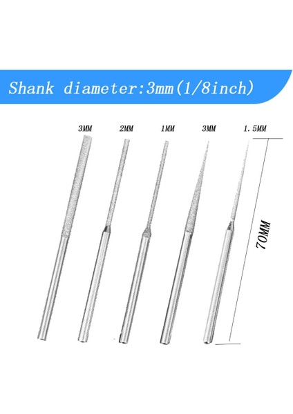 20PCS Monte Edilmiş 5 Farklı Şekil Elmas Matkap Biti 1/8 Inç Shank Elmas Taşlama Araçları Dremel Döner Araçlar Için (Yurt Dışından) modelleri