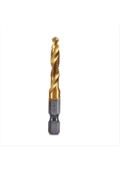 M6X1MM Hex Shank Titanyum Kaplama Hss Vidalı Diş Metrik Musluk Matkap Bitleri Vidalı Makine Bileşiği Açık Pah Aracı (Yurt Dışından)